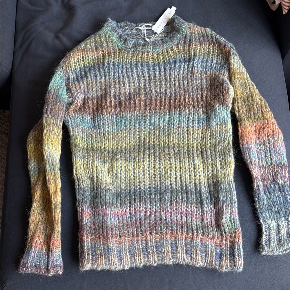 Trina Turk Sinclair rainbow ombré alpaca and mohair sweater